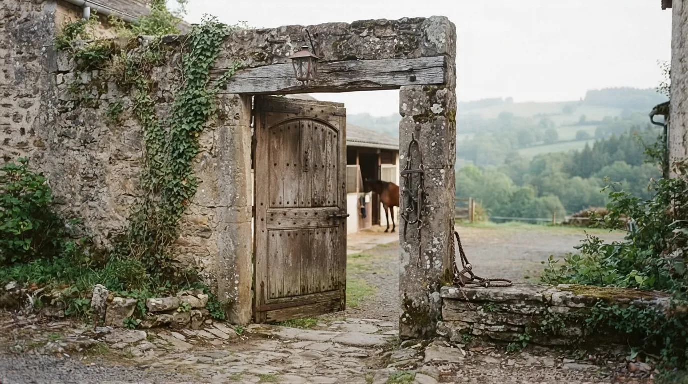 Entrée du Le Meynet Ranch, centre équestre à Audrix